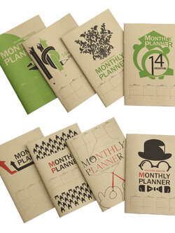 สมุดแพลนเนอร์ A5 ปกกระดาษคราฟท์สีน้ำตาล ลายเส้น