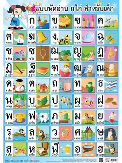 โปสเตอร์ความรู้ แบบหัดอ่าน กไก่ สำหรับเด็ก No.115