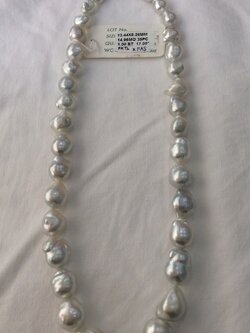 สร้อยคอไข่มุกบาร็อค south sea ขนาด 8.26x13.44 มิล สีขาว