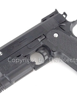 ปืนอัดลมพลาสติก XK918 ชักยิงทีล่ะนัด ลำกล้องยาว 8 นิ้ว หนัก 287 กรัม มีเลเซอร์