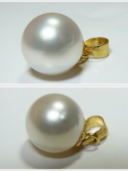 จี้ไข่มุก south sea 10.5-11 มิล ตัวเรือน 18k สีขาว เกรด AA++