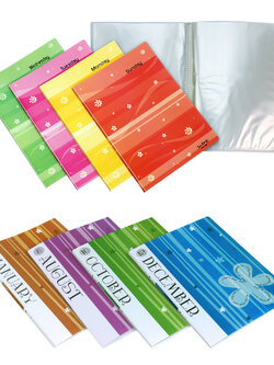 แฟ้มแคตตาล็อก A4 20ช่อง ปกลาย Week Monthly