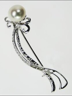 เข็มกลัดติดเสื้อ ไข่มุกแท้