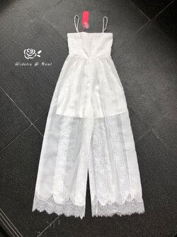 Landmee Jumpsuit จั้มสูทขาบานสายเดี่ยวแสนสวย