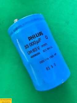 ตัวเก็บประจุ ยี่ห้อ PHILIPS 33000uf 63vdc