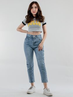 กางเกงยีนส์ขาเต่อ แฟชั่นผู้หญิง