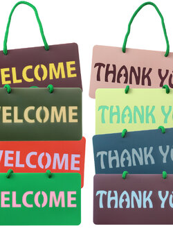 ป้ายแขวน 10x20 ซม. ข้อความ 2 ด้าน Welcome-Thank you PR-103