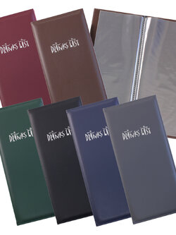 แฟ้มรายการอาหาร 12x30ซม. ปกหนังเทียม พิมพ์ Drinks List