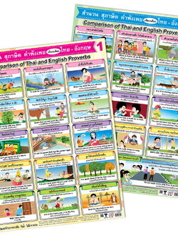 โปสเตอร์ความรู้ สำนวนสุภาษิตไทยคำพังเพย ไทย-อังกฤษ