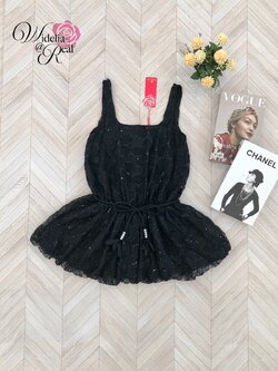 Korea Dress เดรสสายเดี่ยว มีเชือกดอกไม้ผูกโบว์ที่เอว