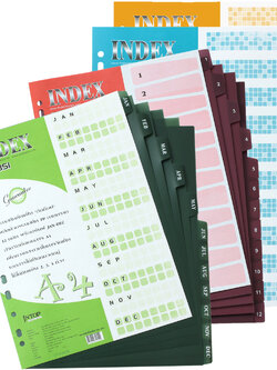 Tabs Index Divider A4 Opaque Colors