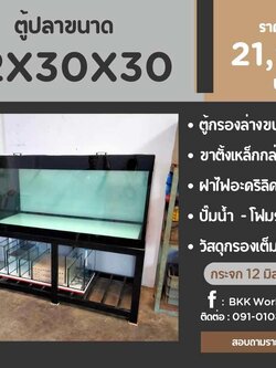 TP Service บริการรับติดตั้งตู้ปลา รับทำบ่ปลาคราฟ ตู้ปลาขนาด 72x30x30