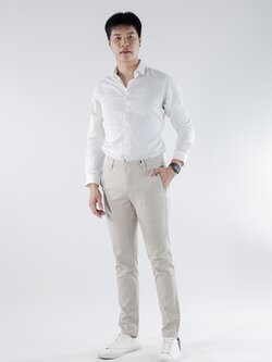 กางเกงยีนส์ขายาว สีขาว ผู้ชาย