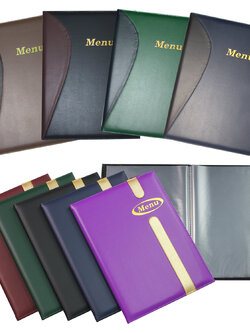 แฟ้มรายการอาหาร A4 ปกหนังเทียม ขลิบลาย พิมพ์ Menu