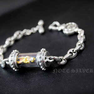 ปลอกตะกรุดเงินแท้ สายข้อมือลาย infinity ไซส์ M Sterling Silver 925 NSBL2726