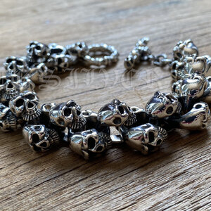 ข้อมือเงินแท้ หัวกะโหลก Sterling Silver 925 NSSK176