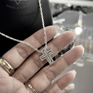 จี้กางเขนเงินแท้ฝังเพชรSterling Silver 925 NSPD3324