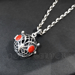จี้นกฮูกใส่หินเงินแท้ Sterling Silver 925 NSPD2411