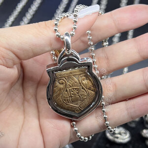 เลี่ยมกันน้ำ กรอบเงินแท้แบบเรียบ สันขอบเหลี่ยม Sterling Silver 925 NSSV3012