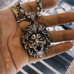 จี้เงินแท้ หัวสิงโต ลายชัด ดุดัน Sterling Silver 925 NSPD1564