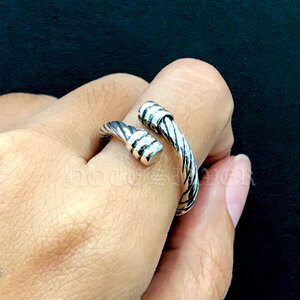 แหวนเงินแท้ ลายเกลียวลวด Sterling Silver 925 NSRG2184