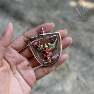 เหลี่ยมกรอบผ่าหวาย พระครุฑ Sterling Silver 925 NSSV3328