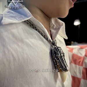 จี้หัวจระเข้ ฝังเขี้ยวจระเข้แท้ Sterling Silver 925 NSPD3264