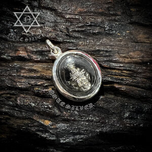 เลี่ยมกรอบพระ ผ่าหวาย ตามทรงพลาสติกแบบกันน้ำ Sterling Silver 925 NSSV3025