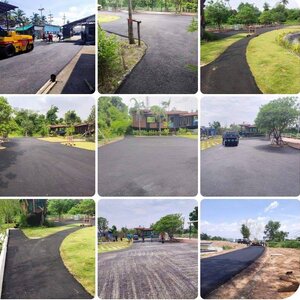 ถนนคอนกรีตราคา โทร 061-1588562 รับลาดยางมะตอย ปูพื้นทุกชนิด - งานปรับระดับพื้น ตีเส้นจราจร