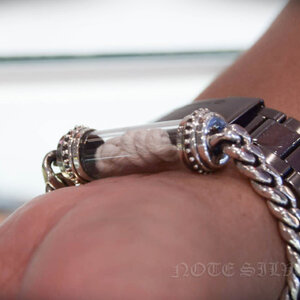 ปลอกตะกรุดเงินแท้ สายเลสข้อมือเรียบ หน้ากว้า 9MM Sterling Silver 925 NSBL2703