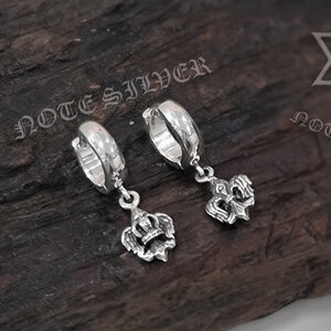 ต่างหูมงกุฎและดอกเฟลอเดอร์ลีส์ Sterling Silver925 NSER3021