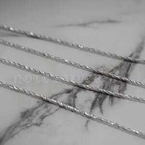 สร้อยคอลายเกลียวถักตัดเหลี่ยม Sterling Silver 925 NSBL2943