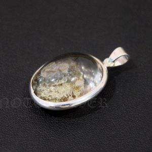 จี้หินโป่งข่ามเนื้อใส เลี่ยมจับขอบเงินแท้ Sterling Silver 925 NSPD1946