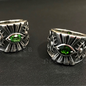 แหวนเงินแท้คทาคะดูเซียส ฝังพลอยแท้ กรีนโครมทัวร์มาลีน Sterling Silver 925 NSRG2142