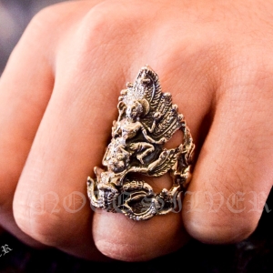 แหวนเงินแท้ นารายณ์ทรงครุฑ Sterling Silver 925 NSRG744