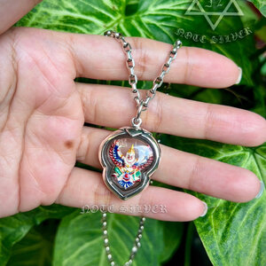 เลี่ยมกรอบผ่าหวายเงินแท้ครุฑSterling Silver 925 NSSV3272