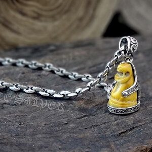 เลี่ยมเขี้ยวเสือแบบกระเช้าเงินแท้ NSSV3018