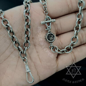 สร้อยฮาร์เลย์ไซส์ L 24" Star of David T-Bar พร้อมชุดตะขอใส่พระ Sterling Silver 925 NSSV3174