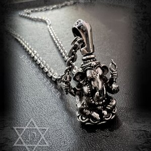 จี้เงินแท้ องค์พิฆเนศ หูหมุนได้ Sterling Silver 925 NSPD2369