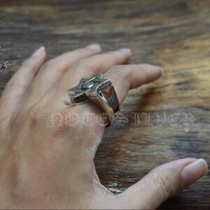 แหวนเงินแท้ ดาว 6 แฉก Star of David Sterling Silver Ring. NSRG882