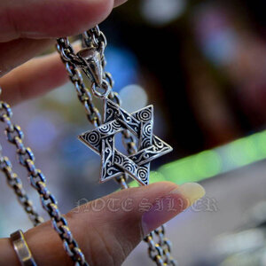 จี้ดาวหกแฉกลายกราฟฟิก Star of David Sterling Silver92.5 NSPD2763
