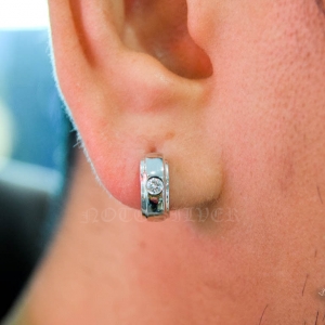 ต่างหูทองคำขาวแท้ 18K White Gold NSGD1927