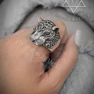 แหวนเสือพาดลายกอธิค รุ่นไม่ฝังตา Super Gothic Ring of Tiger Sterling Silver 925 NSRG2774