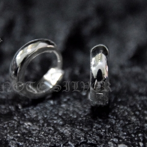 ต่างหูห่วงเงินแท้ เรียบ ขนาด 4mm Sterling Silver 925 NSER1731