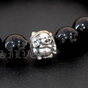 สร้อยข้อมือนิลแท้ 10mm มิกซ์เม็ดบีทเงินแท้พระสังกัจจายน์ Sterling Silver 925 NSSV2020