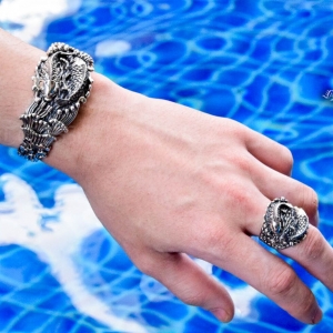 กำไลเงินแท้ ปลาหลีฮื้อหรือปลาคาร์ฟ นำพาโชคลาภ Sterling Silver 925 NSWB1356