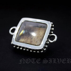 กรอบพระไข่ปลา ทรงสี่เหลี่ยม Sterling Silver 925 NSSV2720