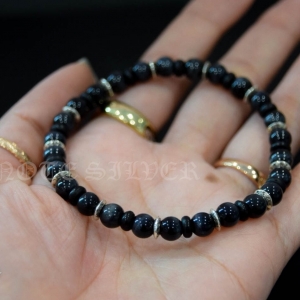 สร้อยข้อมือไทเกอร์อายส์ สลับเงินแท้และกะลาตาเดียว ปลุกเสกแล้ว วัดศีรษะทอง (วัดพระราหู) NSSV1713