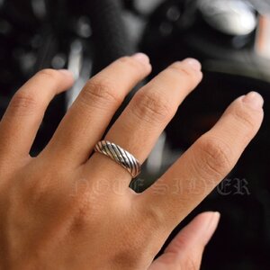 แหวนเงินแท้ลายเกลียว Sterling Silver 925 NSRG2183