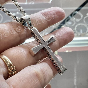 จี้เงินแท้กางเขนเรียบลายฉลุ Sterling Silver 925 NSPD1545